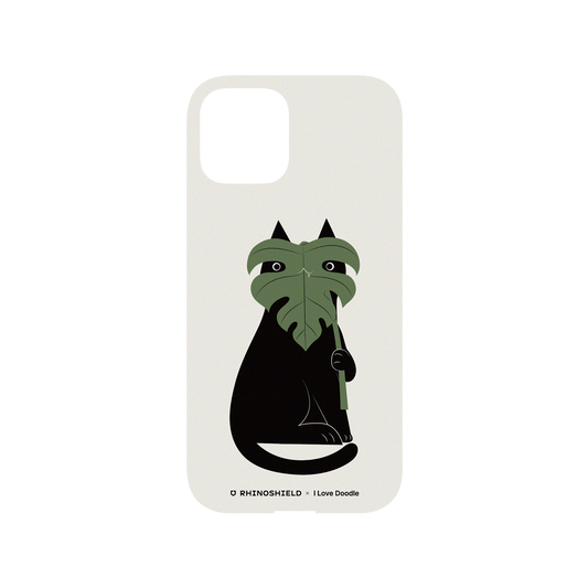 RhinoShield X I Love Doodle Mod NX iPhone 12 Pro Case - Cat and Plant - Monstera Backplate