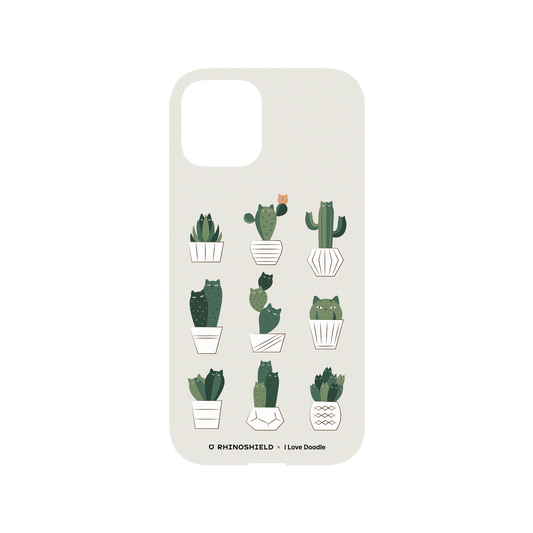 RhinoShield X I Love Doodle Mod NX iPhone 12 Pro Case - Cat and Plant - Potted Cattus Backplate
