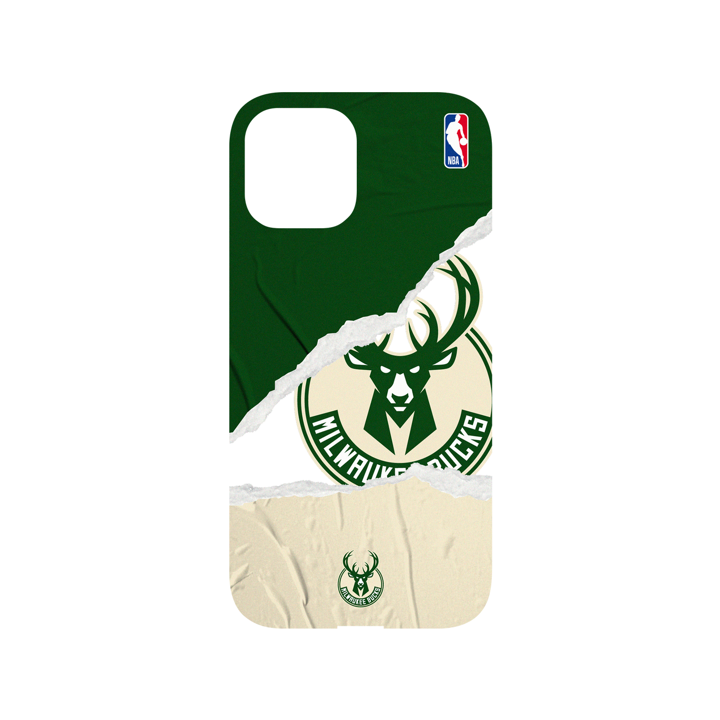 RHINOSHIELD X NBA Mod NX (MagSafe compatible) iPhone 12 Pro Max Case - Milwaukee Bucks - Sweat and Tears Backplate
