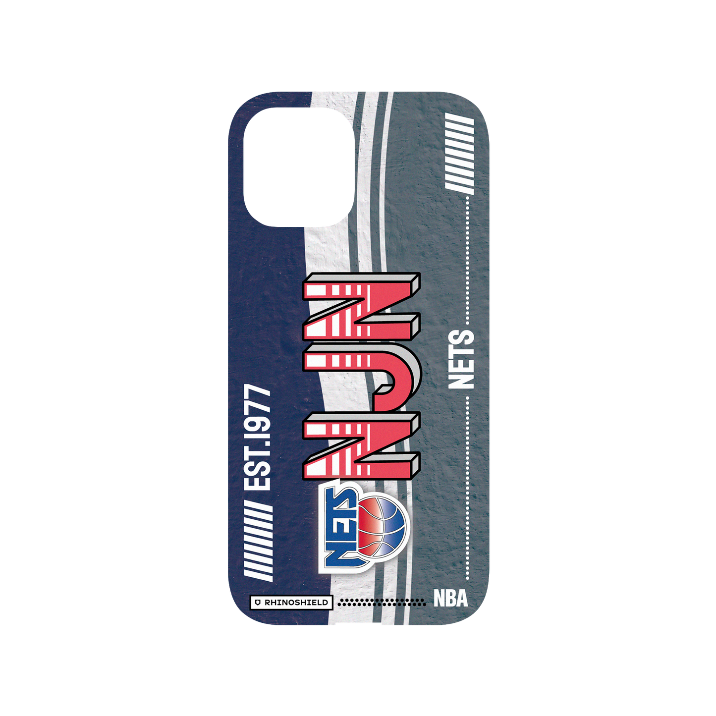 iPhone 12 Pro Max 犀牛盾Mod NX (MagSafe 兼容)聯名設計款邊框背蓋兩用手機殼 NBA - 復古球員卡-紐澤西籃網 New Jersey Nets - Vintage Card