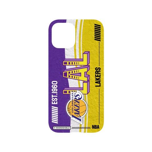 iPhone 12 Pro Max 犀牛盾Mod NX聯名設計款邊框背蓋兩用手機殼 NBA - 復古球員卡-洛杉磯湖人 L.A. Lakers - Vintage Card