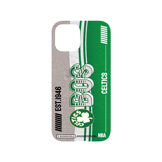 iPhone 12 Pro Max 犀牛盾Mod NX聯名設計款邊框背蓋兩用手機殼 NBA - 復古球員卡-波士頓塞爾提克 Boston Celtics - Vintage Card