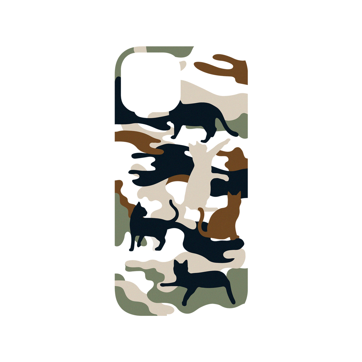 RhinoShield Mod NX iPhone 13 mini Case: Original Designs - Cat Woodland Black Camo Backplate