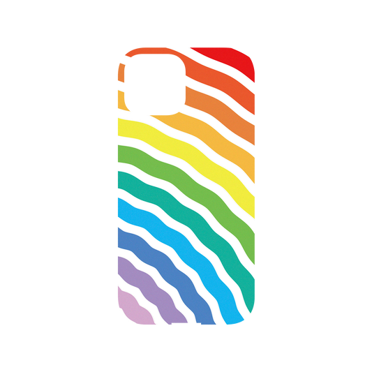 RhinoShield Mod NX iPhone 13 mini Case: Original Designs - Rainbow Waves Backplate