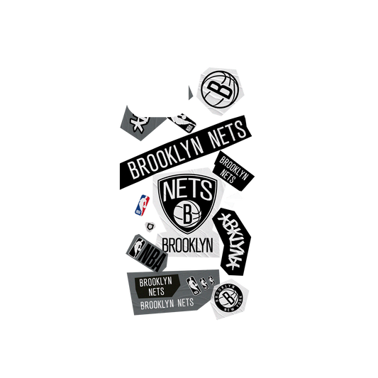 iPhone 13 mini 犀牛盾Mod NX聯名設計款邊框背蓋兩用手機殼 NBA - 拼貼系列-布魯克林籃網 Brooklyn Nets - Collage