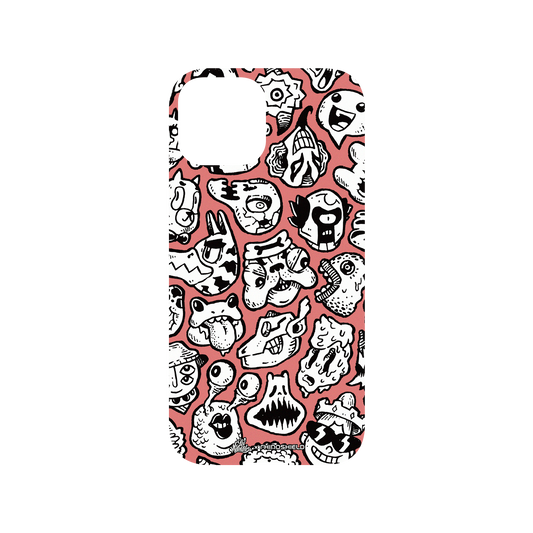RhinoShield X Lei Melendres Mod NX iPhone 13 mini Case - Puzzle Heads Red Backplate