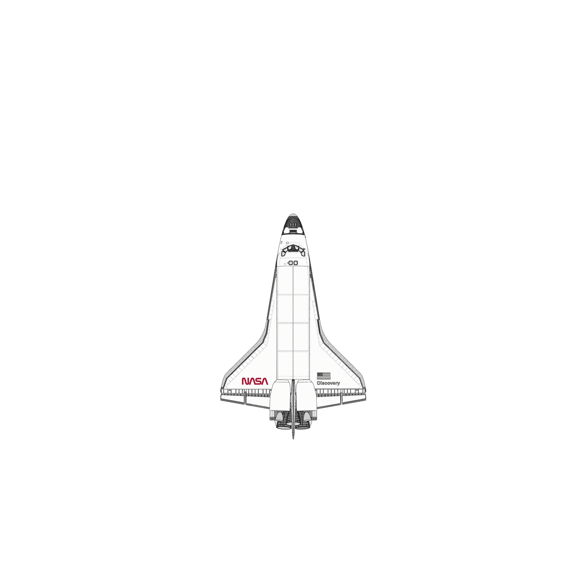 RhinoShield X Cosmos Mod NX iPhone 13 mini Case - Space Shuttle 1 Backplate