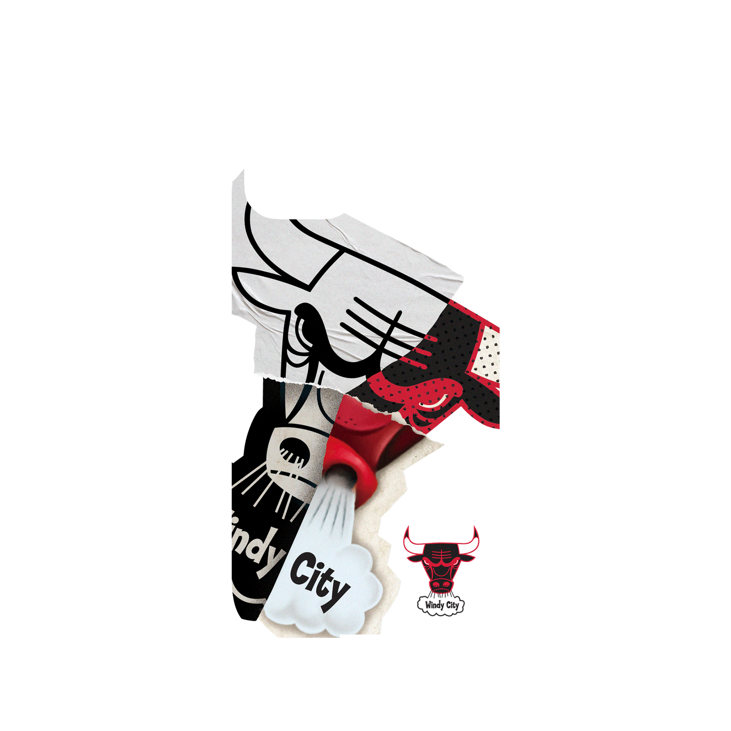 RHINOSHIELD X NBA Mod NX (MagSafe compatible) iPhone 13 Case - Chicago Bulls - Style Mix Backplate