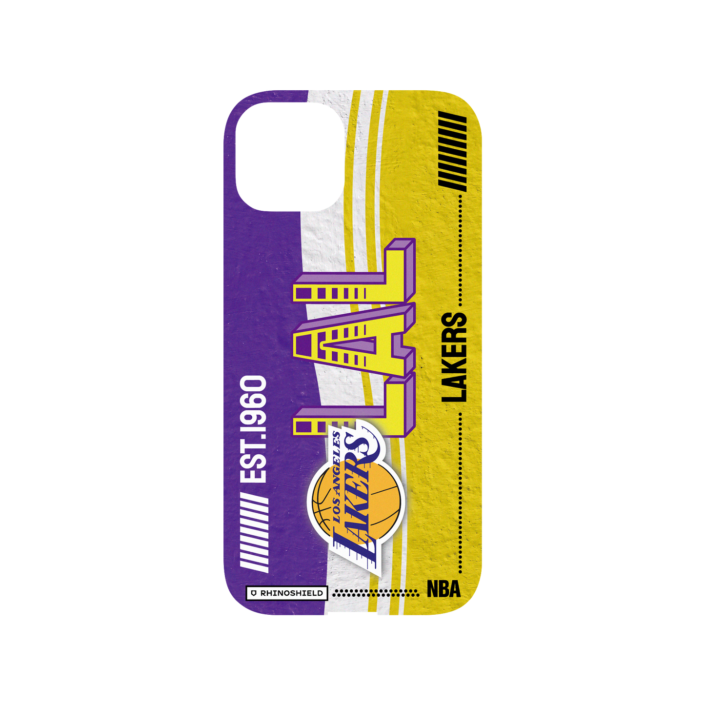 RHINOSHIELD X NBA Mod NX (MagSafe compatible) iPhone 13 Case - L.A. Lakers - Vintage Card Backplate