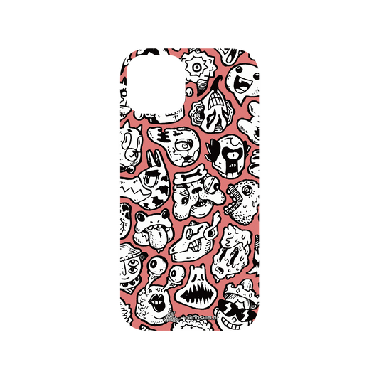 RhinoShield X Lei Melendres Mod NX iPhone 13 Case - Puzzle Heads Red Backplate