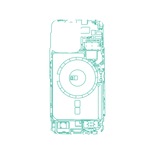 RhinoShield X JOCR Mod NX iPhone 13 Pro Case - Inside an iPhone 13 - Green Backplate