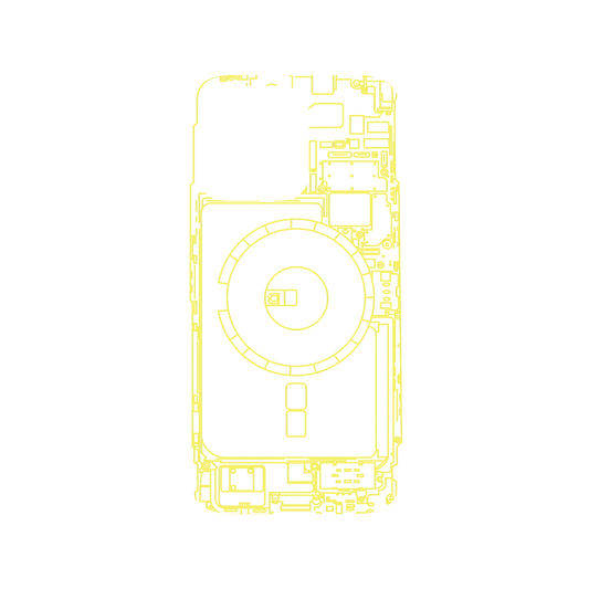 RhinoShield X JOCR Mod NX iPhone 13 Pro Case - Inside an iPhone 13 - Yellow Backplate