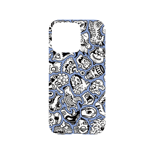 RhinoShield X Lei Melendres Mod NX iPhone 13 Pro Case - Puzzle Heads Blue 2 Backplate
