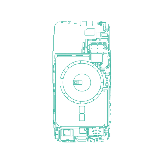 RhinoShield X JOCR Mod NX iPhone 13 Pro Max Case - Inside an iPhone 13 - Green Backplate