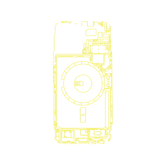 RhinoShield X JOCR Mod NX iPhone 13 Pro Max Case - Inside an iPhone 13 - Yellow Backplate