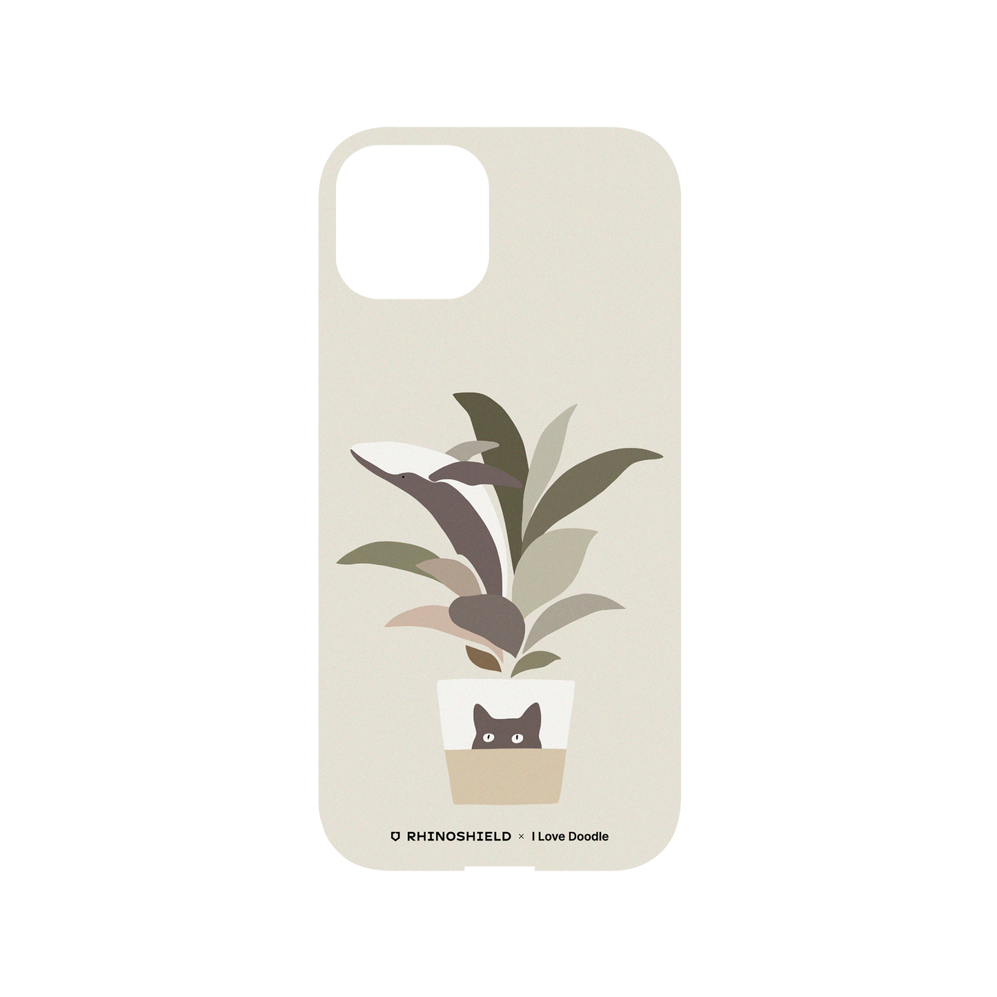 RHINOSHIELD X I Love Doodle Mod NX iPhone 14 Case - Cat and Plant - A Leaf of a Whale Backplate
