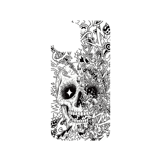 RHINOSHIELD X Lei Melendres Clear iPhone 12 Pro Case - Rebirth Skull