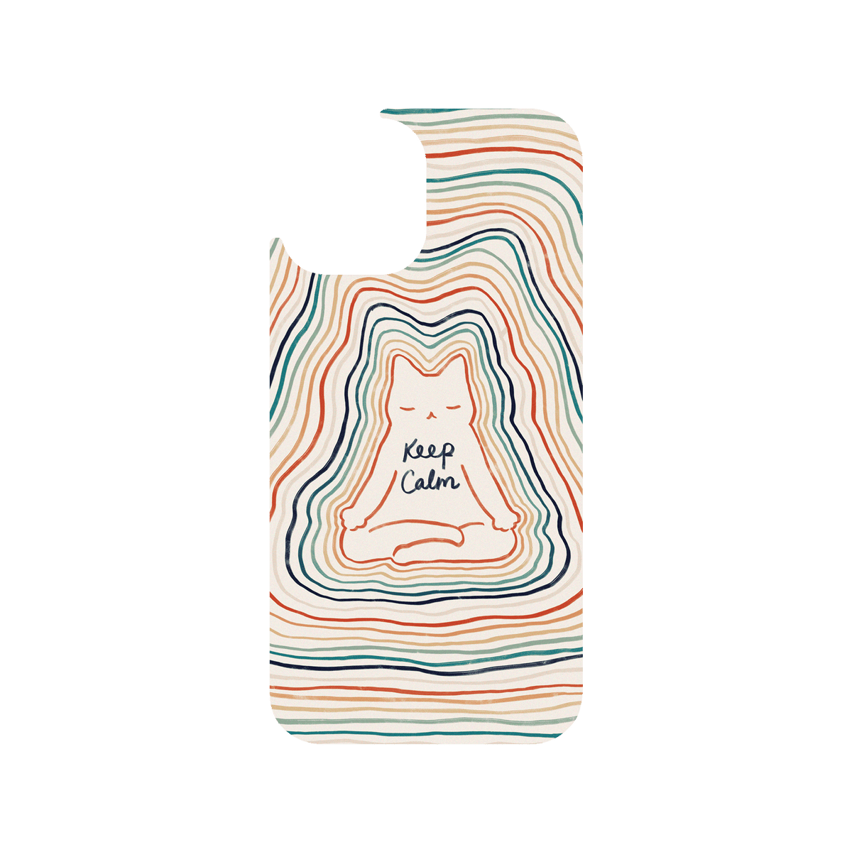 RHINOSHIELD X I Love Doodle Clear iPhone 12 Pro Case - Mindful Cat - Keep Calm