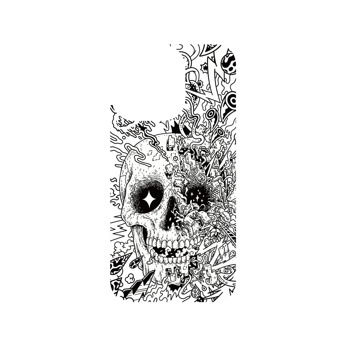 RHINOSHIELD X Lei Melendres Clear iPhone 13 Pro Case - Rebirth Skull