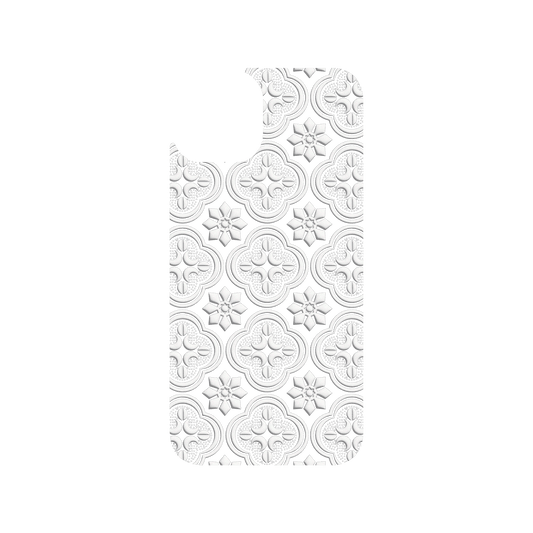 RHINOSHIELD X OldHouseFace Clear iPhone 13 Case - Patterned Glass- Begonia Flowers