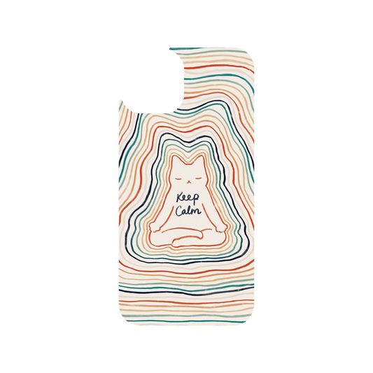 RHINOSHIELD X I Love Doodle Clear iPhone 13 Case - Mindful Cat - Keep Calm