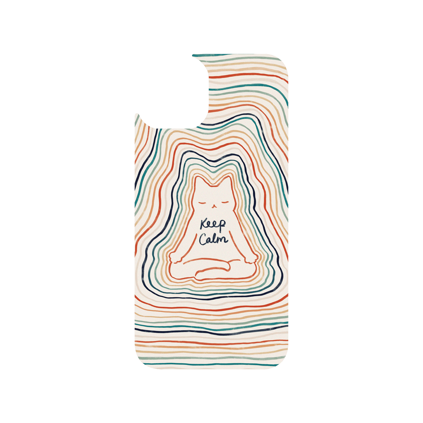 RHINOSHIELD X I Love Doodle JellyTint iPhone 14 Case - Mindful Cat - Keep Calm