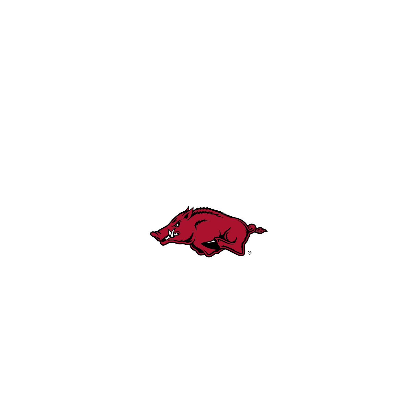 RHINOSHIELD X U.S. College Collections Clear iPhone 15 Plus Case - University of Arkansas - Wooo Pig Sooie-Red