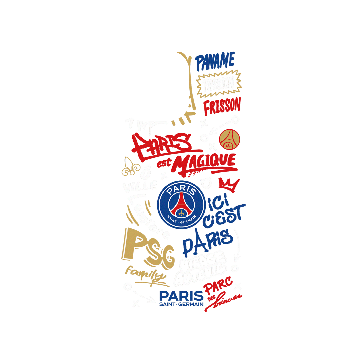 RHINOSHIELD X PSG Clear Case (MagSafe compatible) iPhone 15 Pro Max - Paris Saint-Germain - Graffiti
