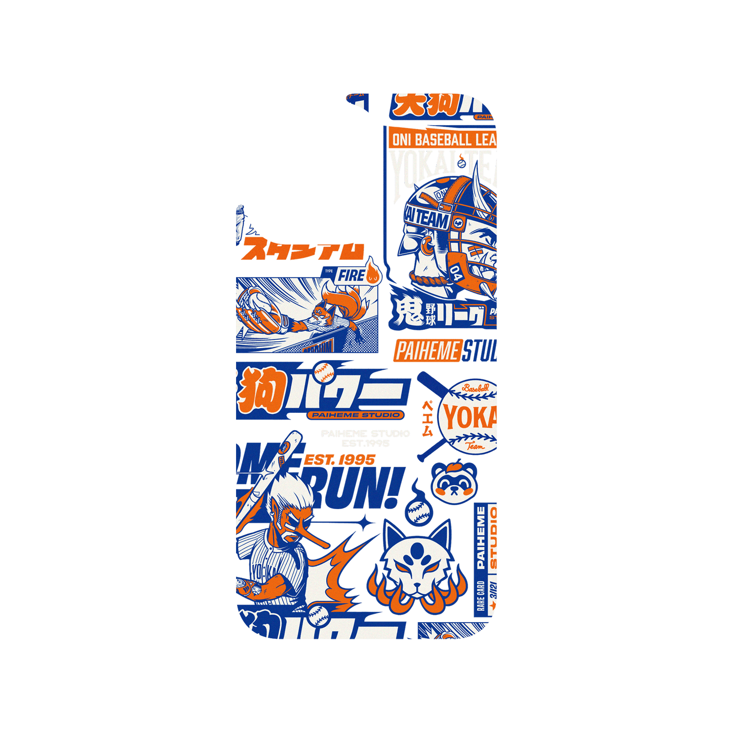 RHINOSHIELD X Paiheme Studio JellyTint (MagSafe compatible) iPhone 15 Pro Max - Yokai Baseball Mix
