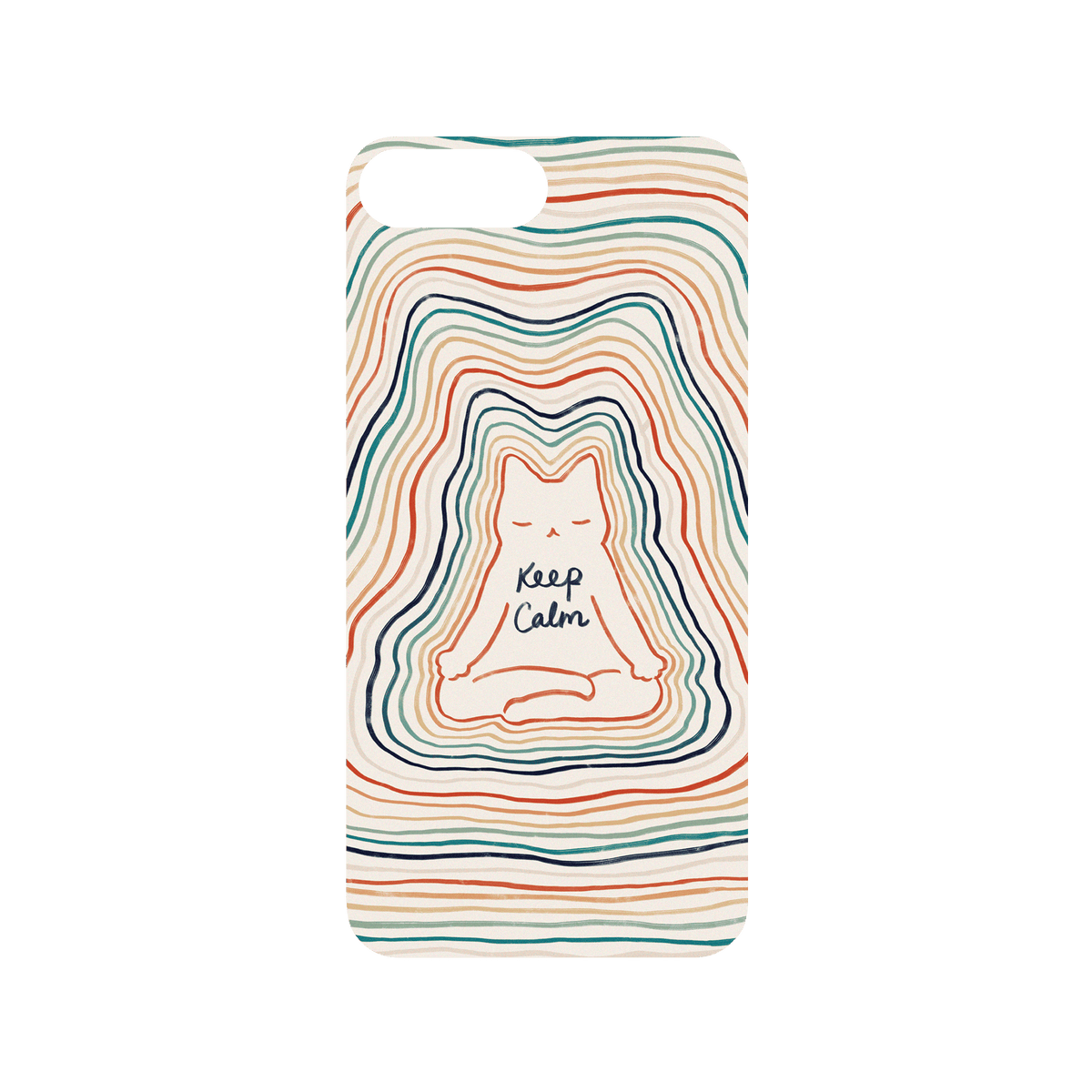 RHINOSHIELD X I Love Doodle Mod NX iPhone 8 Plus Case - Mindful Cat - Keep Calm Backplate