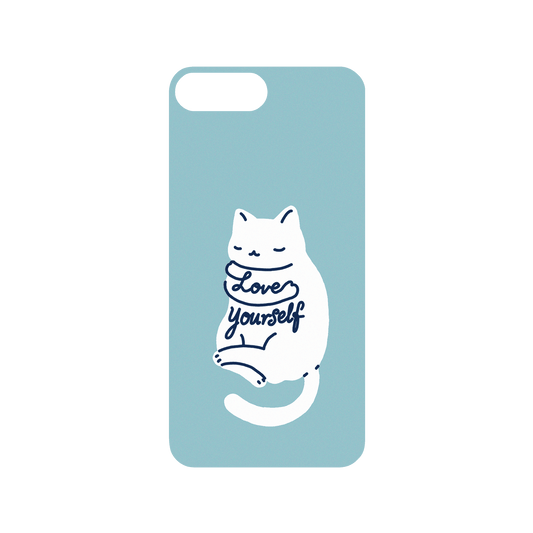 RHINOSHIELD X I Love Doodle Mod NX iPhone 8 Plus Case - Mindful Cat - Love Yourself Backplate