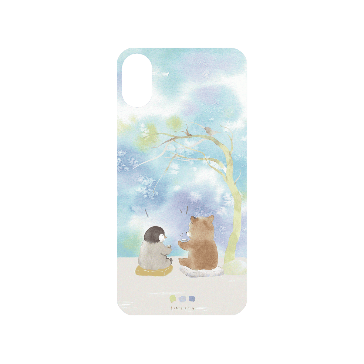 RHINOSHIELD X Liang Feng Mod NX iPhone X Case - Penguin & Bear Backplate