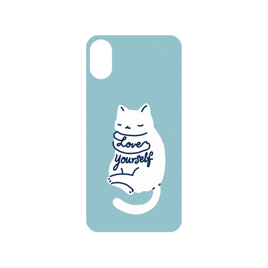 RHINOSHIELD X I Love Doodle Mod NX iPhone X Case - Mindful Cat - Love Yourself Backplate