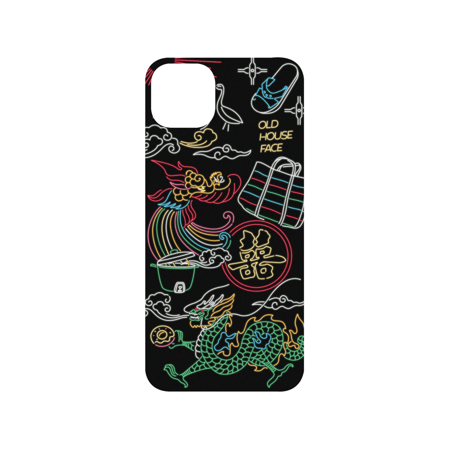 RHINOSHIELD X OldHouseFace Mod NX iPhone 15 Plus Case - Taiwanese Neon Light Backplate