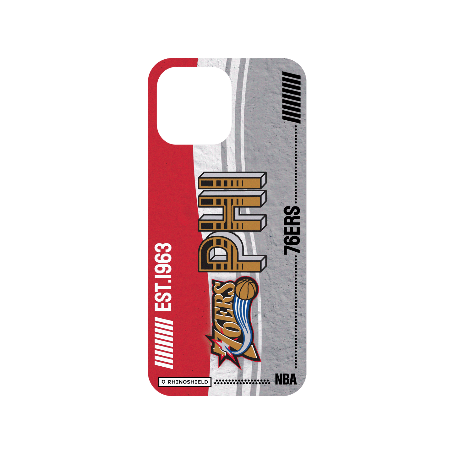 RHINOSHIELD X NBA Mod NX iPhone 15 Pro Max Case - Philadelphia 76ers - Vintage Card Backplate
