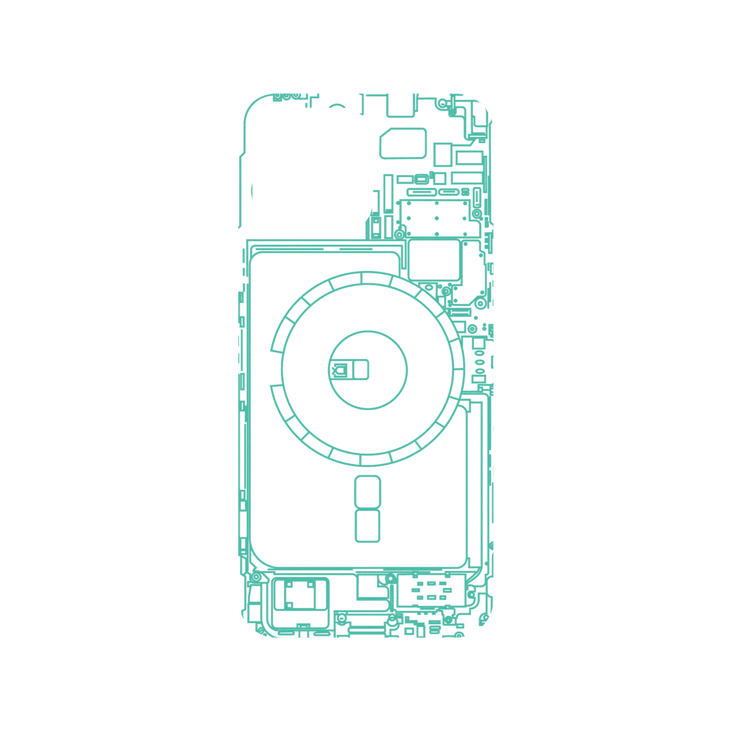 RHINOSHIELD X JOCR Mod NX (MagSafe compatible) iPhone 15 Pro Max Case - Inside an iPhone 13 - Green Backplate