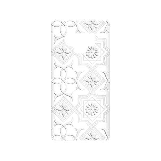 RHINOSHIELD X OldHouseFace SolidSuit Samsung Galaxy Note9 Case - Patterned Glass- Cube and Flower