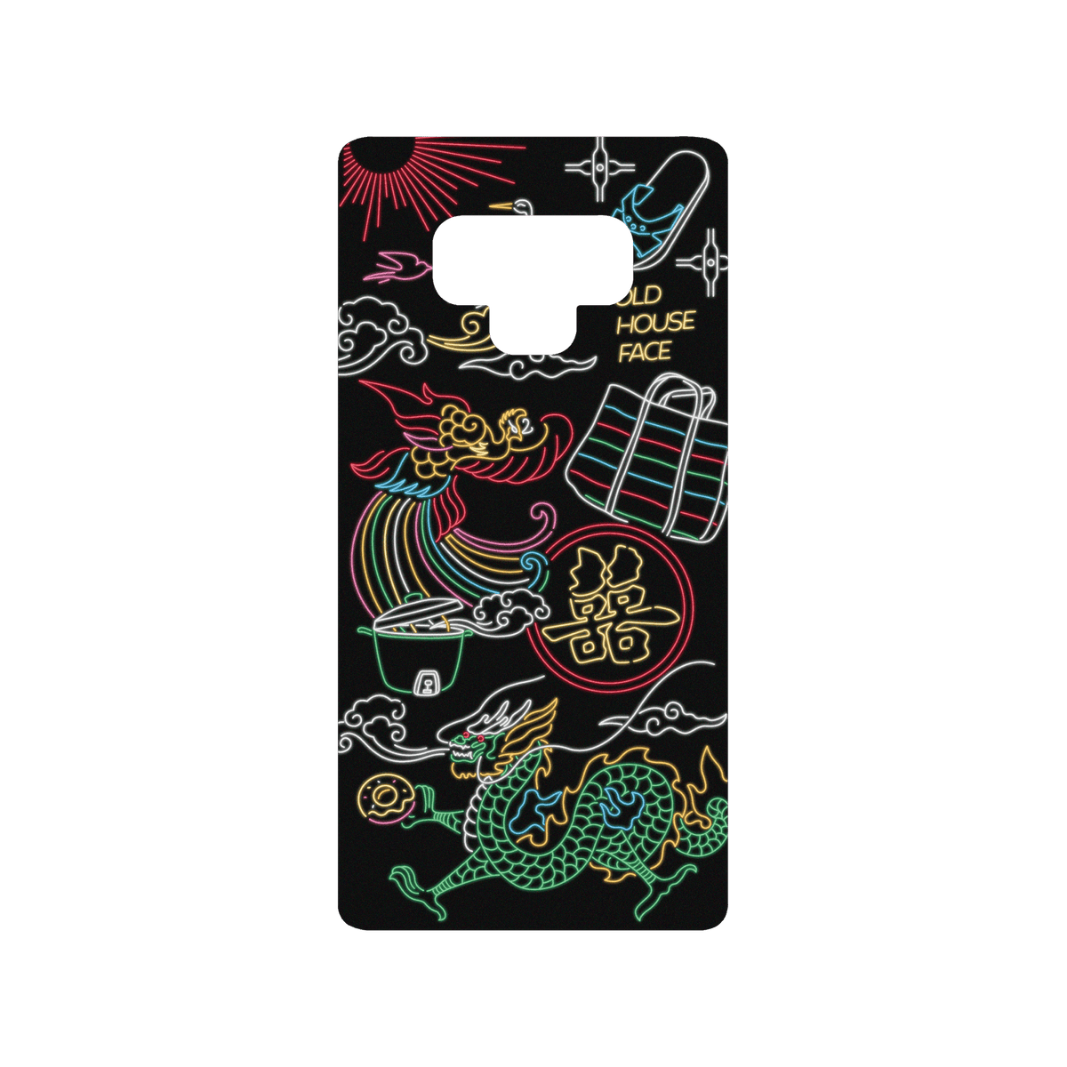 RHINOSHIELD X OldHouseFace SolidSuit Samsung Galaxy Note9 Case - Taiwanese Neon Light