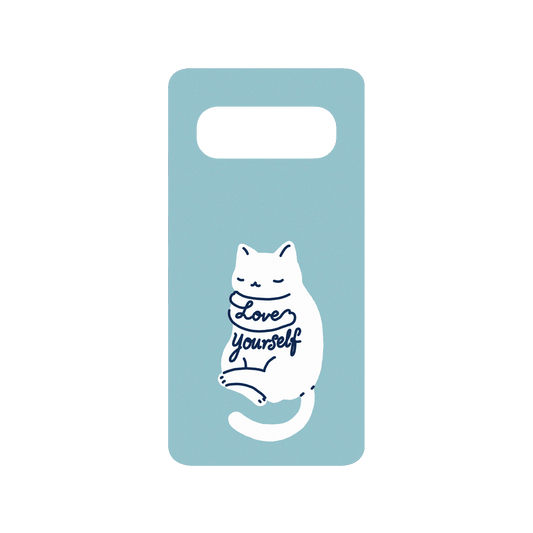 RHINOSHIELD X I Love Doodle SolidSuit Samsung Galaxy S10 (4G) Case - Mindful Cat - Love Yourself