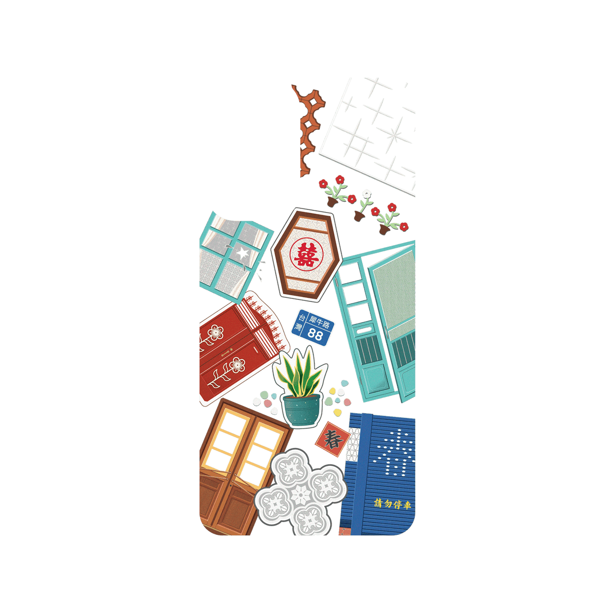 RHINOSHIELD X OldHouseFace SolidSuit Samsung Galaxy A73 Case - Classic House Compilation