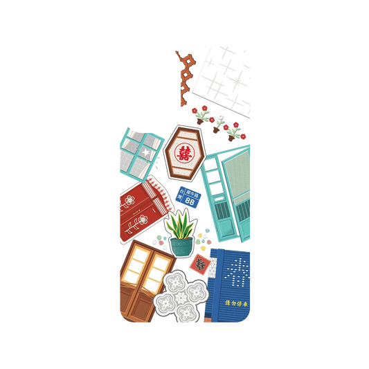 RHINOSHIELD X OldHouseFace SolidSuit Samsung Galaxy A73 Case - Classic House Compilation
