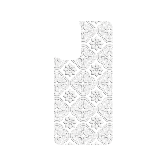 RHINOSHIELD X OldHouseFace SolidSuit Samsung Galaxy A73 Case - Patterned Glass- Begonia Flowers