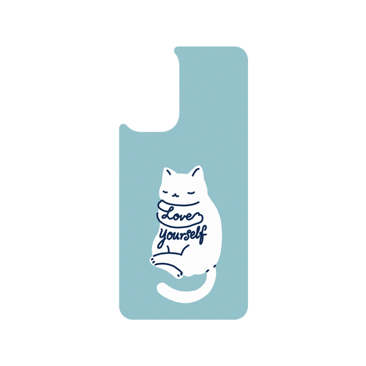 RHINOSHIELD X I Love Doodle SolidSuit Samsung Galaxy A73 Case - Mindful Cat - Love Yourself