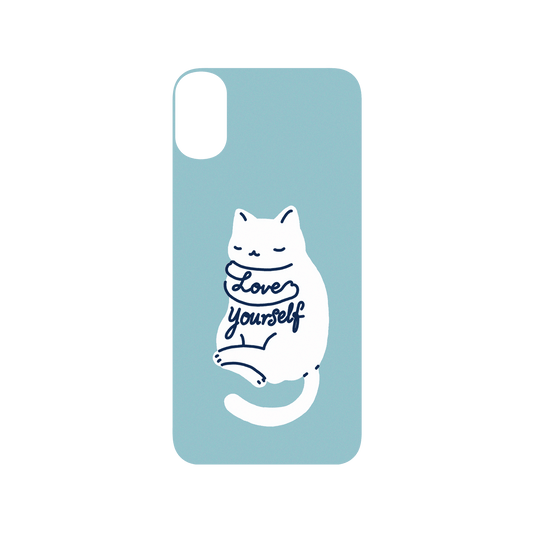 RHINOSHIELD X I Love Doodle SolidSuit iPhone X Case - Mindful Cat - Love Yourself
