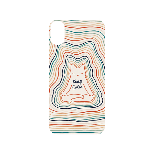 RHINOSHIELD X I Love Doodle SolidSuit iPhone XR Case - Mindful Cat - Keep Calm