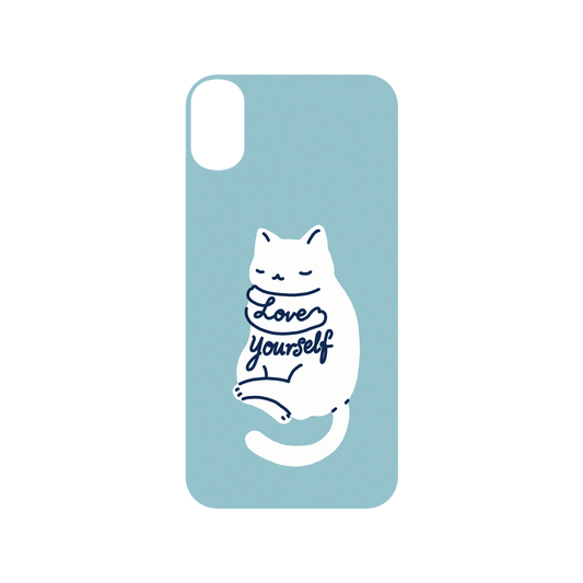 RHINOSHIELD X I Love Doodle SolidSuit iPhone XR Case - Mindful Cat - Love Yourself