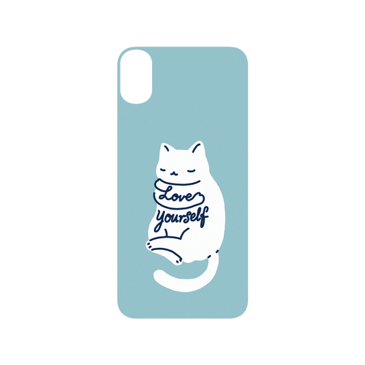 RHINOSHIELD X I Love Doodle SolidSuit iPhone XS Max Case - Mindful Cat - Love Yourself