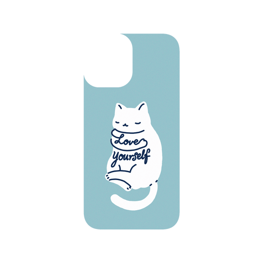 RHINOSHIELD X I Love Doodle SolidSuit iPhone 12 mini Case - Mindful Cat - Love Yourself
