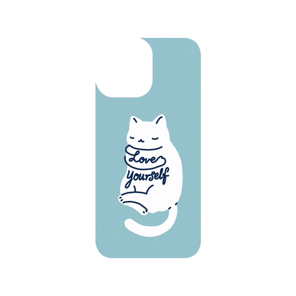 RHINOSHIELD X I Love Doodle SolidSuit iPhone 13 Pro Max Case - Mindful Cat - Love Yourself