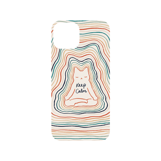 RHINOSHIELD X I Love Doodle SolidSuit iPhone 13 Case - Mindful Cat - Keep Calm